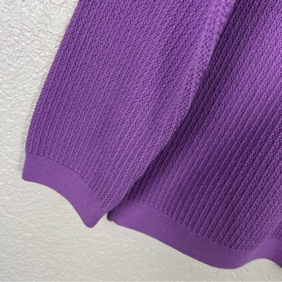 Falke Organic Cotton Textured Knit Sweater, Lavender Purple S – Crew Neck, Prep - Picture 3 of 9